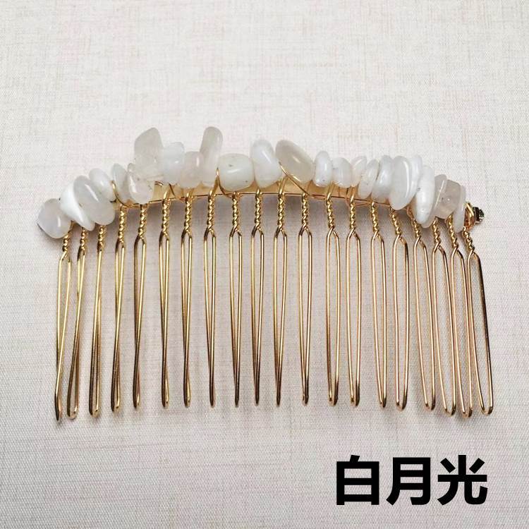 Natural crystal hairbrush headband tiara crown