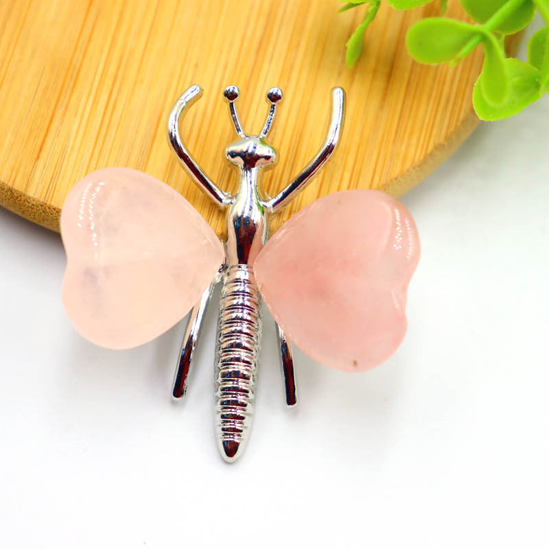 Butterfly ornaments love heart-shaped  Crystal Random 1set=10pcs,38*42*15mm