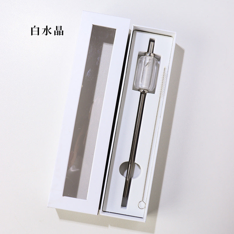 Crystal stainless steel Straw Agitator 2pcs/Set 20cm/ 90g