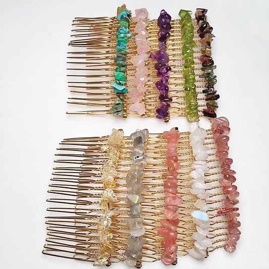 Natural crystal hairbrush headband tiara crown