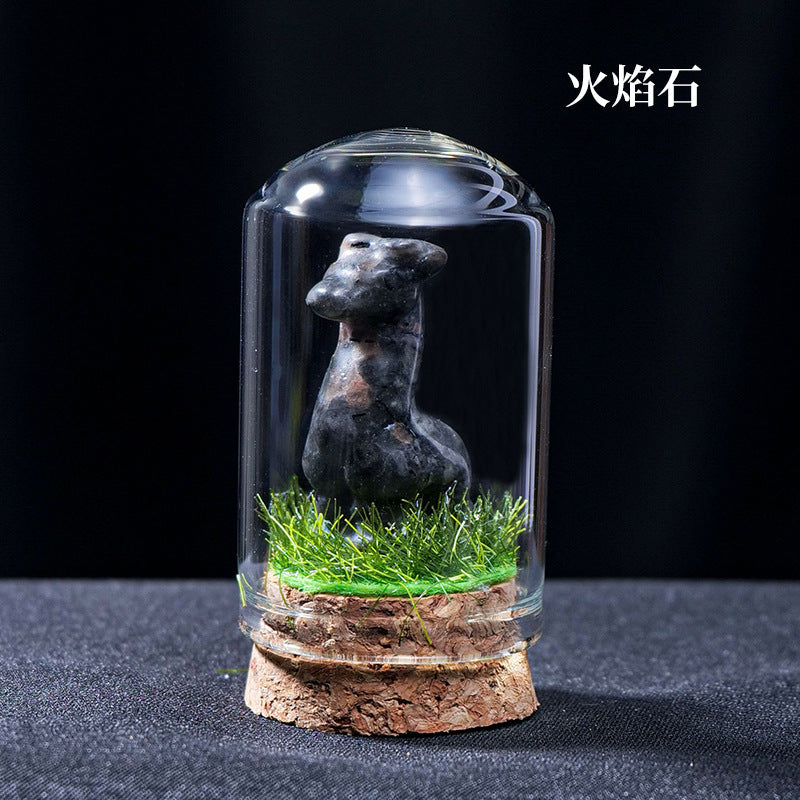 Alpaca landscape Crystal Carving, 53*27mm