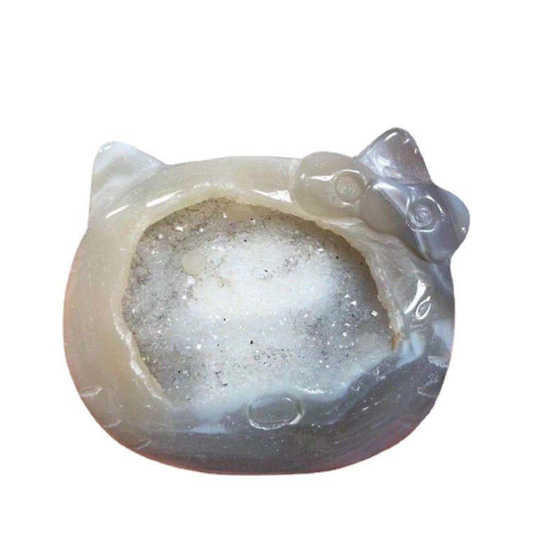 Agate crystal caves cat Random 1set=2pcs,50-60mm