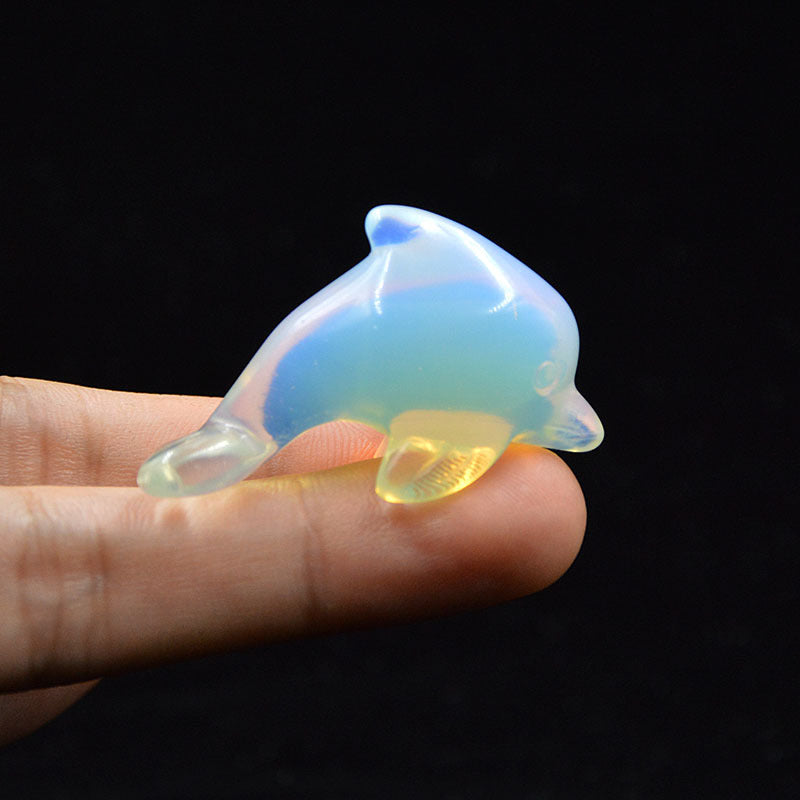 Natural Crystal Dolphins 41X15x26mm