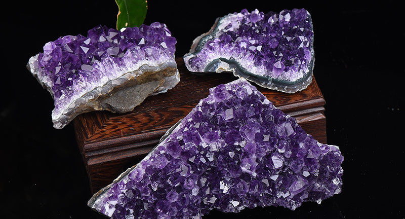 Amethyst Cluster Crystal Randomly 1Set=2pcs,80G-260G